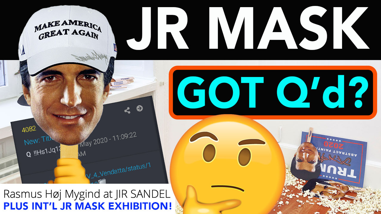 JFK Jr Mask get Q’d? POTUS say 18 at SC Rally? + Jr Exhibition in Copenhagen by Rasmus Høj Mygind