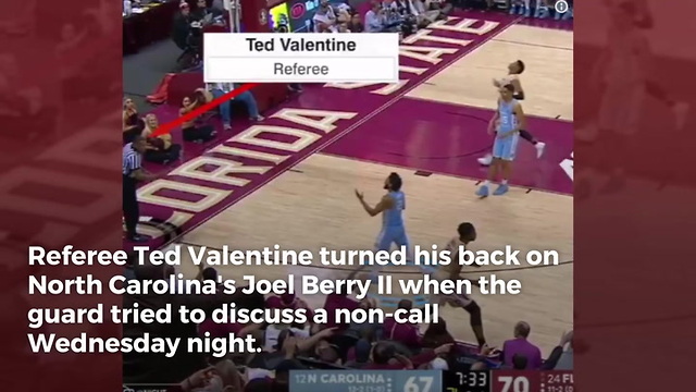 Watch Controversial Ref 'TV Teddy' Turns His Back On Complaining UNC Player