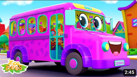 Wheels On The Bus Go Round and Round | School Bus Song | Nursery Rhymes and Kids Songs with Zoobees