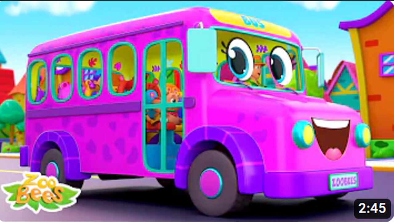 Wheels On The Bus Go Round and Round | School Bus Song | Nursery Rhymes and Kids Songs with Zoobees