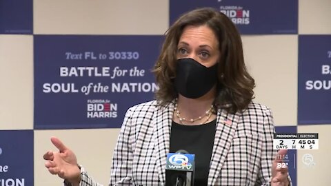 Kamala Harris touches on pandemic, health care