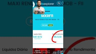 Quanto rende R$10 mil reais no fundo imobiliário MXRF11?#shorts