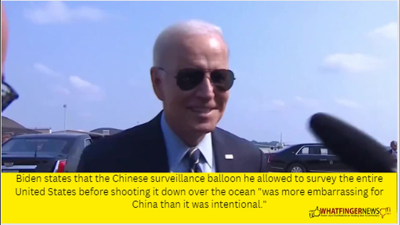 Biden states that the Chinese surveillance balloon he allowed to survey the entire United States