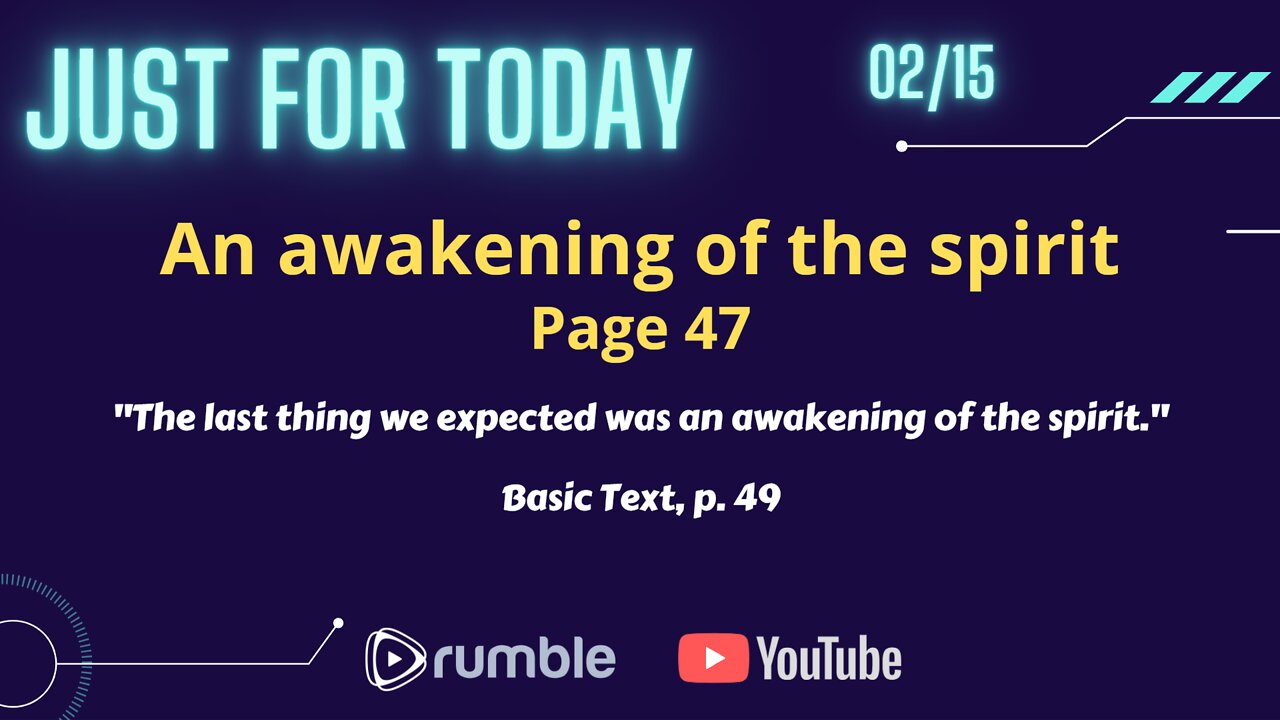 An awakening of the spirit 02 15 Just for Today N A