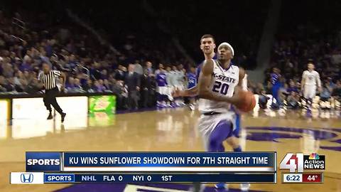 KU beats K-State 7th straight Sunflower Showdown