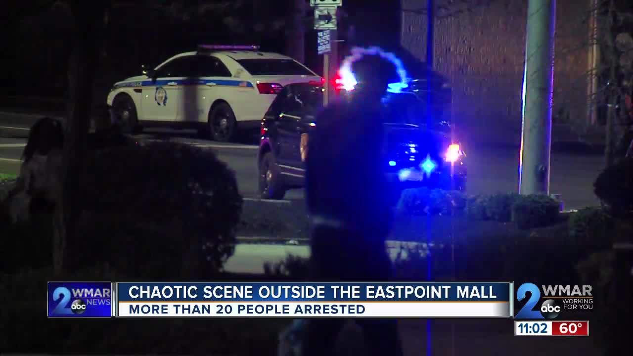 Chaotic scene outside Eastpoint Mall