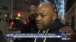 "Freedom feels good," Baltimore man released after 27 years in prison for murder he didn't commit