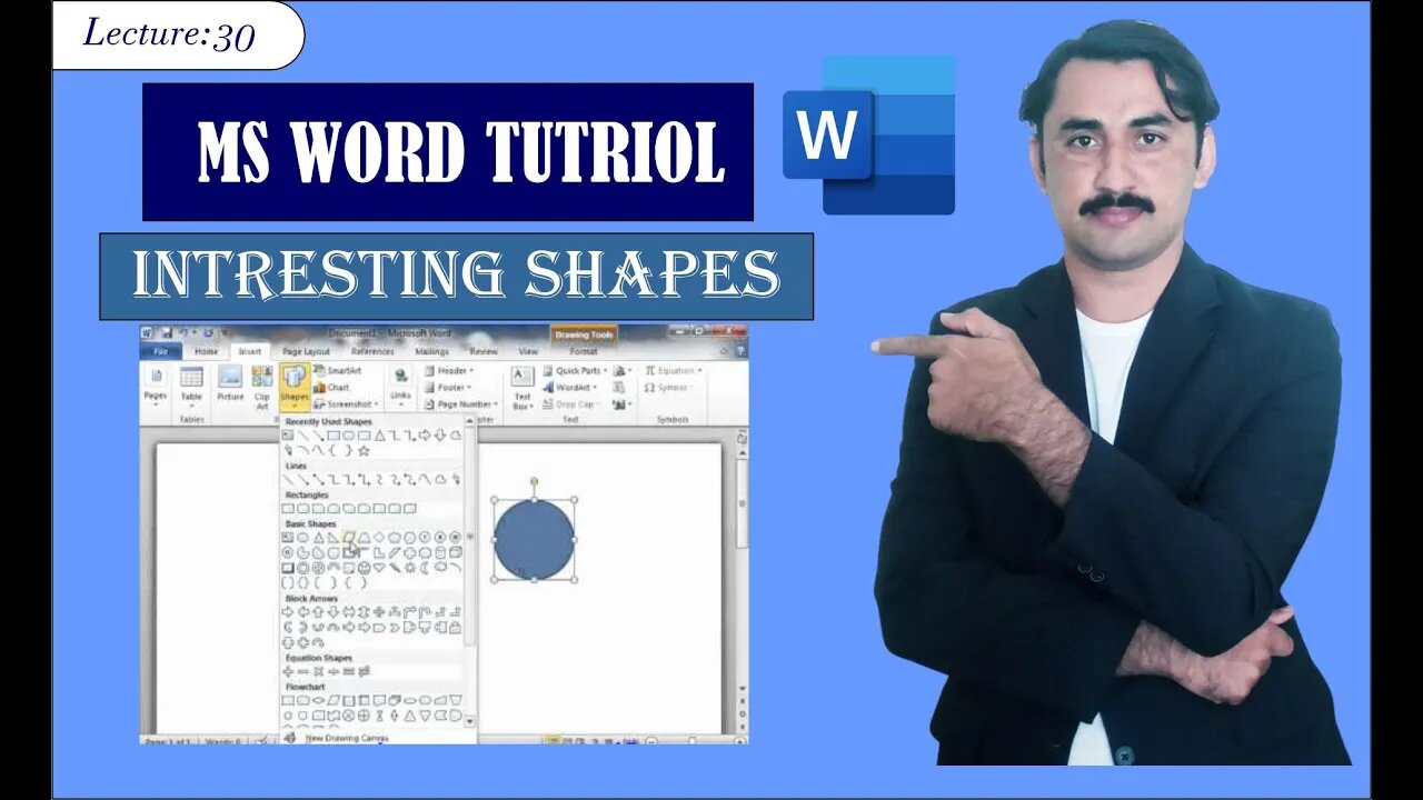 how to insert shapes in word online|it is used in selecting shapes and options|Sadar Khan Tv