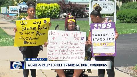 Workers and residents rally for better nursing home conditions