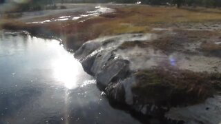 View from above the Firehole River in Yellowstone National Park