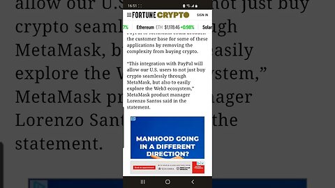 Article - PayPal Launches Integration with MetaMask Web3 Wallet for Ethereum Transactions