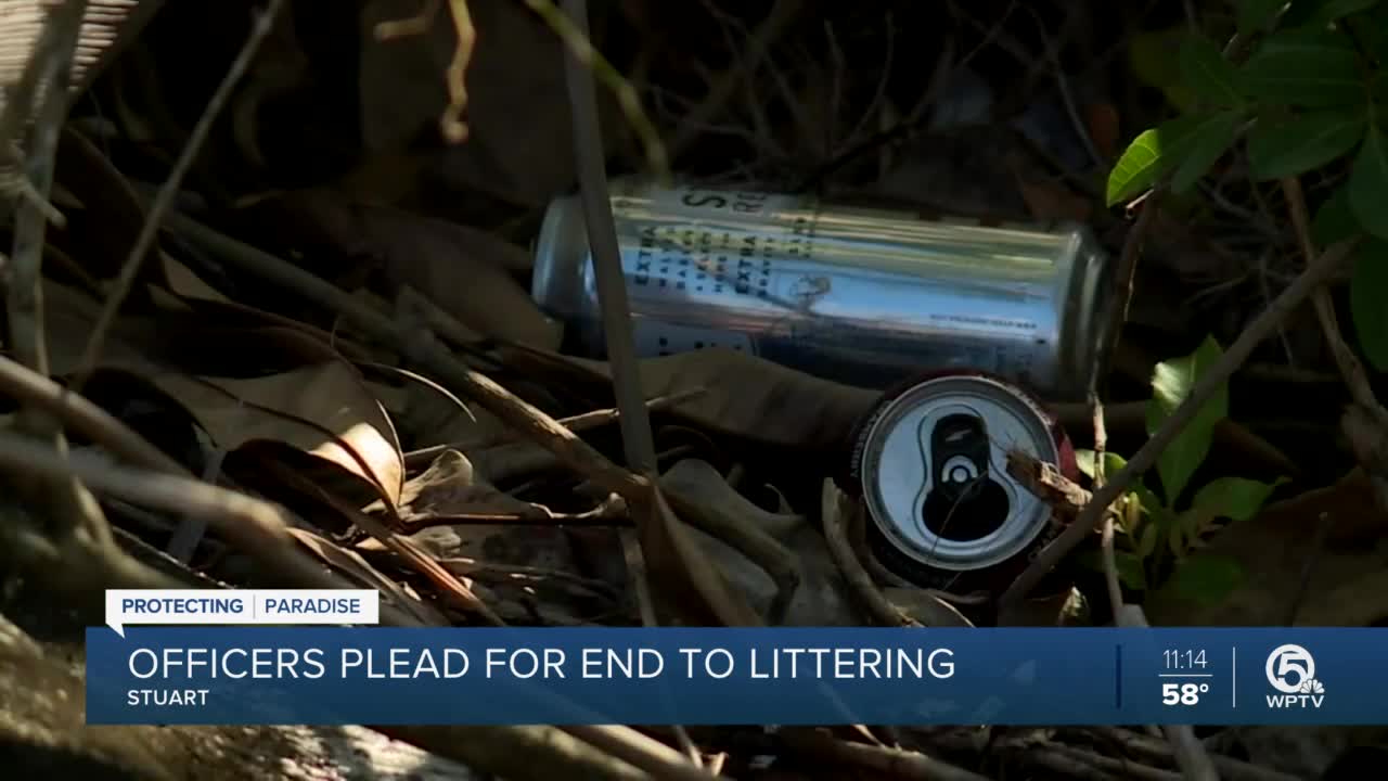 Littering near Old Roosevelt Bridge in Stuart