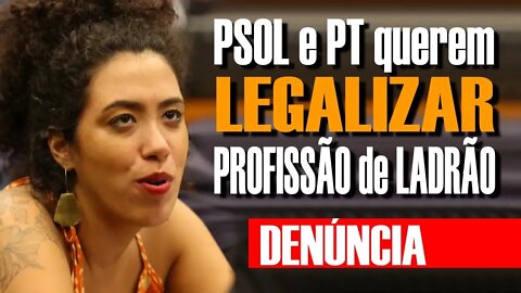 PT E PSOL QUEREM LEGALIZAR A PROFISSÃO DE LADRÃO
