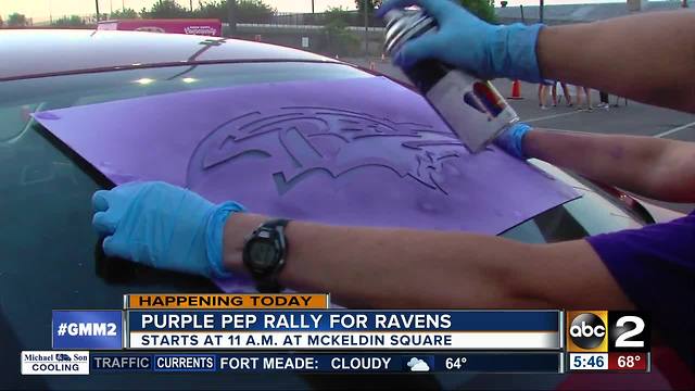 Rally for Ravens Wednesday at McKeldin Square