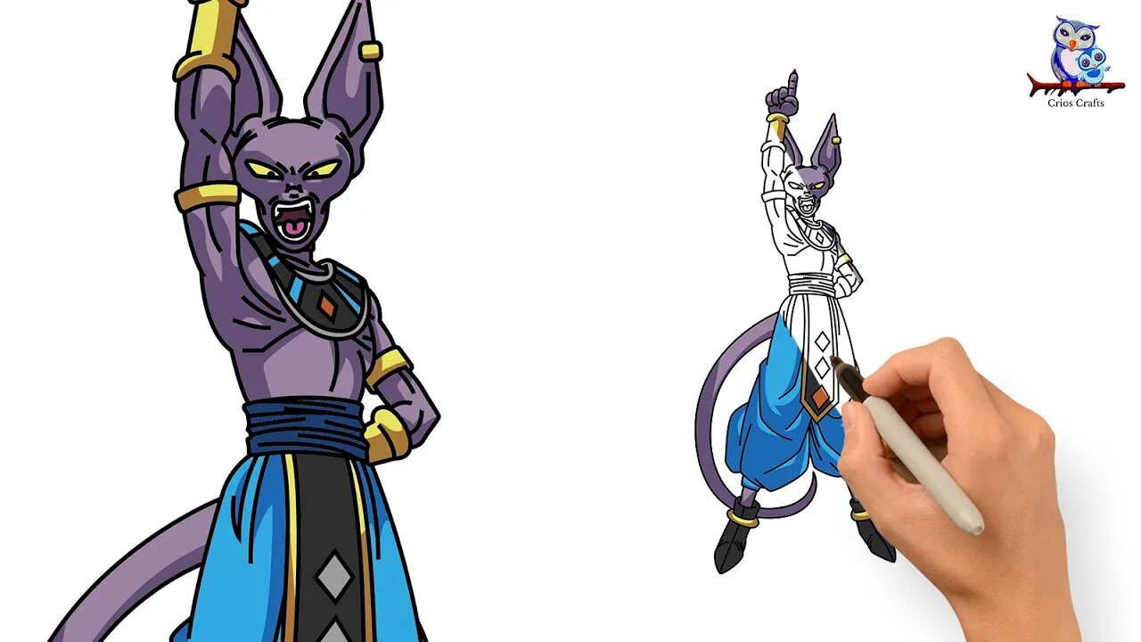 How to Draw Beerus Dragon Ball Z - Battle of Gods