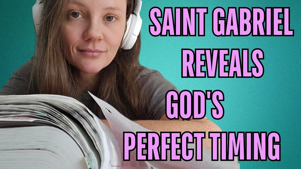 God's perfect timing! When Saint Gabriel shows up in scripture