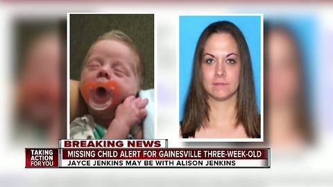 Florida Missing Child Alert issued for 3-week-old baby from Gainesville