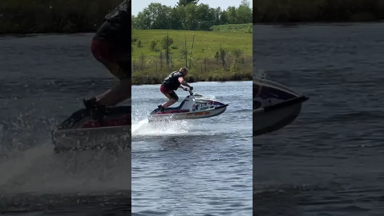 Vintage X2 Standup Jet Ski Freestyle Ride By Watercross Pro on Mud Lake