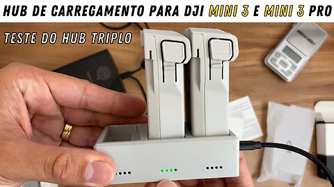 Hub de carregamento triplo, para baterias do DJI Mini 3 e Mini 3 Pro! Base carregadora tripla.