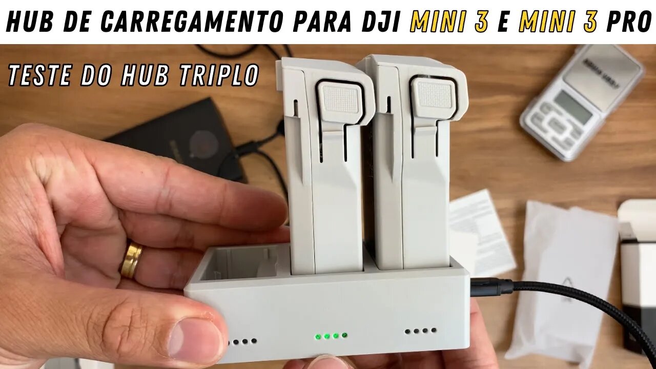 Hub de carregamento triplo, para baterias do DJI Mini 3 e Mini 3 Pro! Base carregadora tripla.