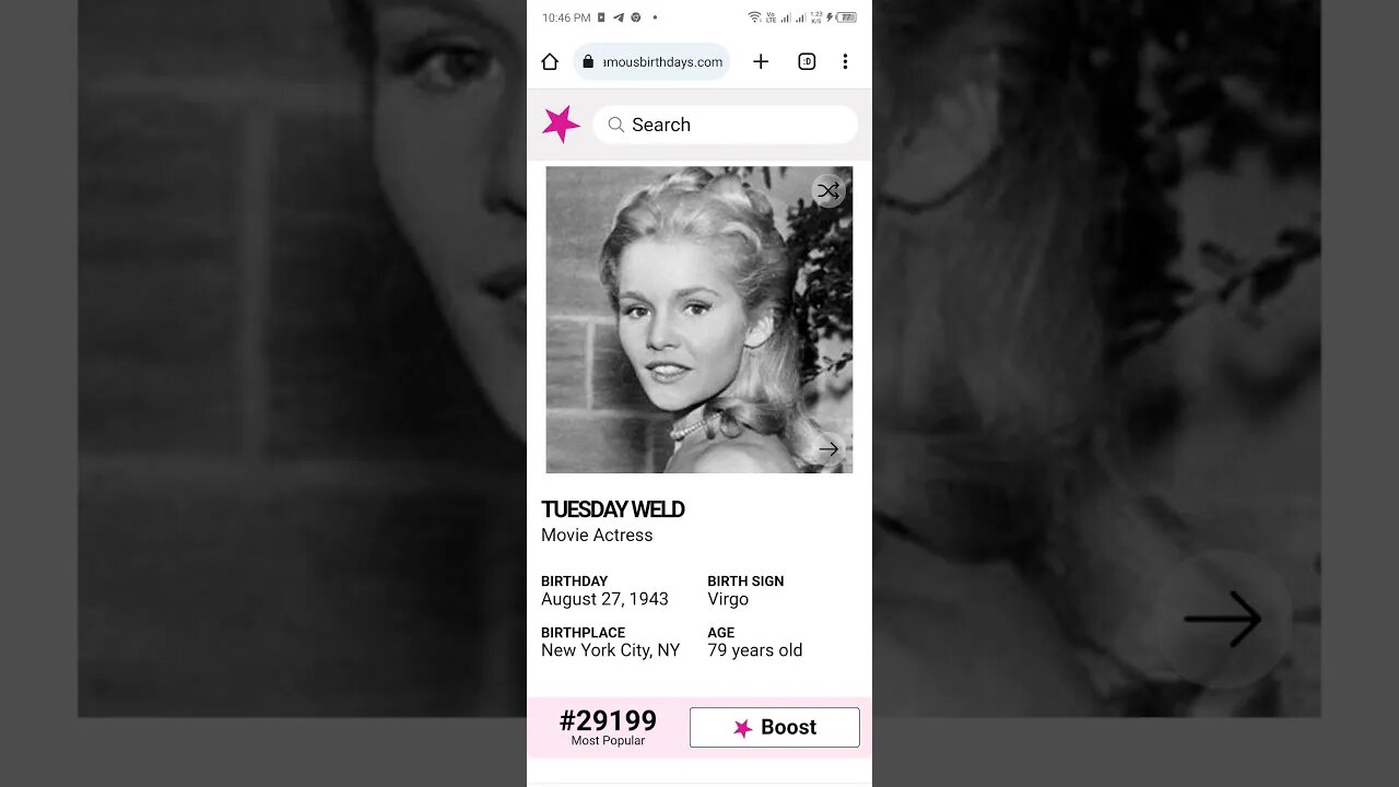 HAPPY 79 BIRTHDAY TUESDAY WELD