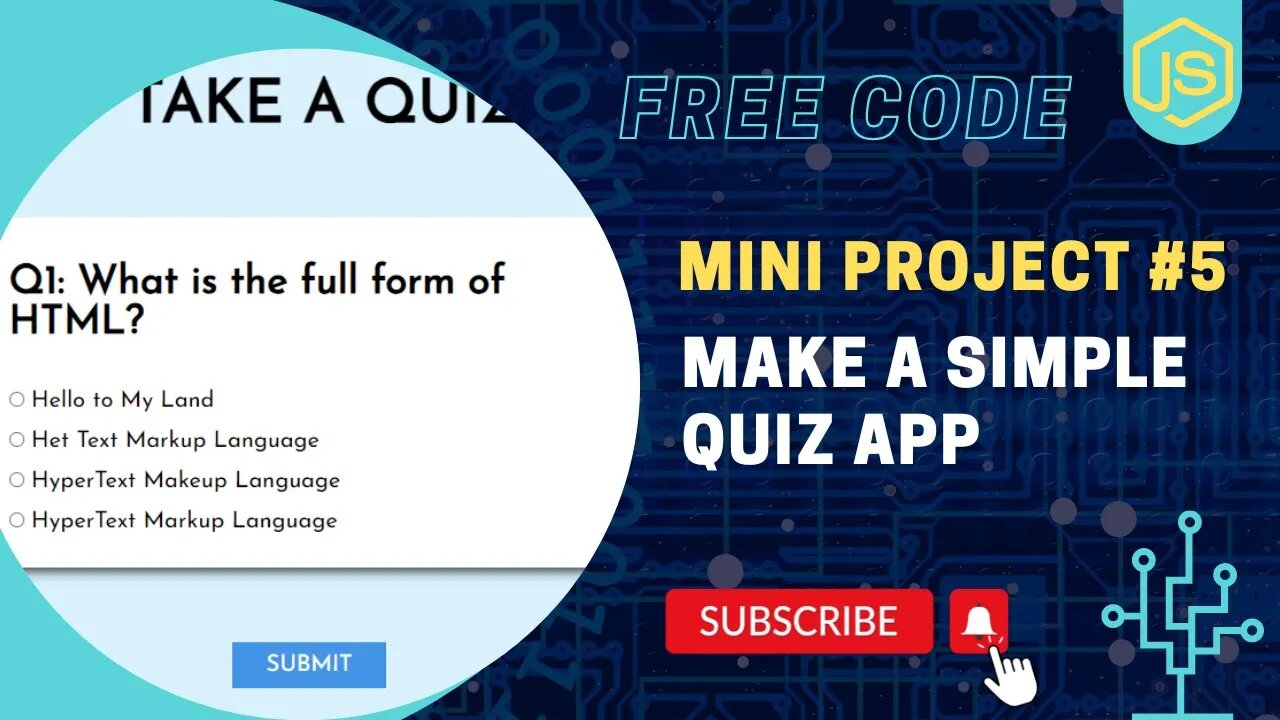 Make a Simple Quiz App Using Html, CSS, Javascript | Visual Coder