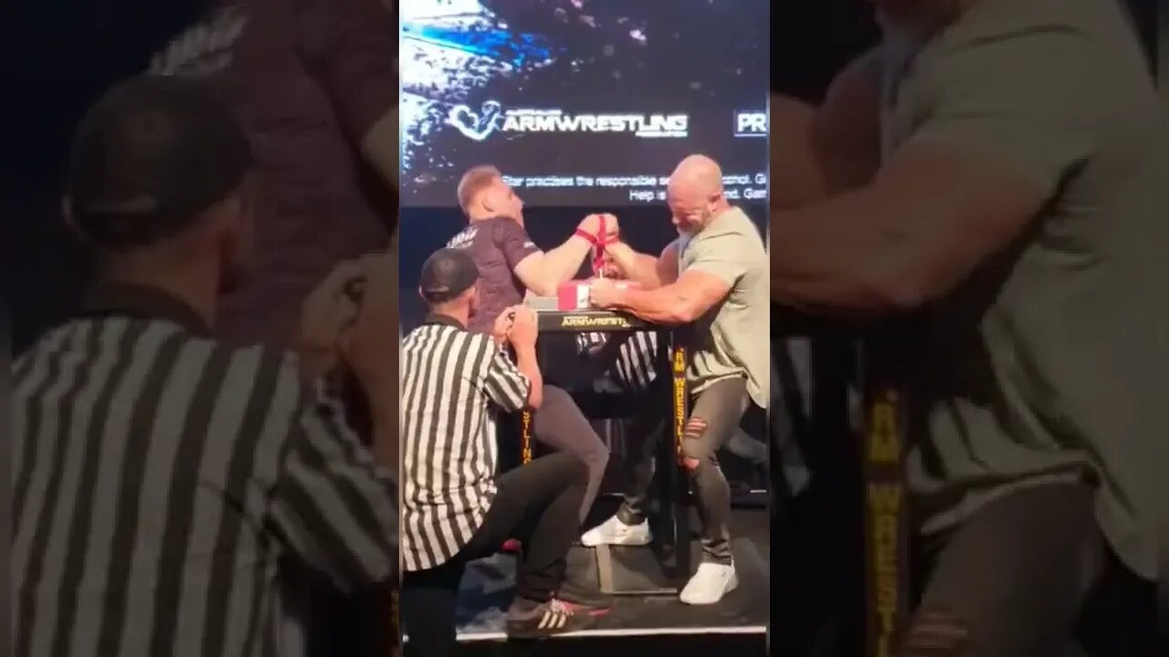 Former Australian national champion Axeman Vs Armwrestling Monster.