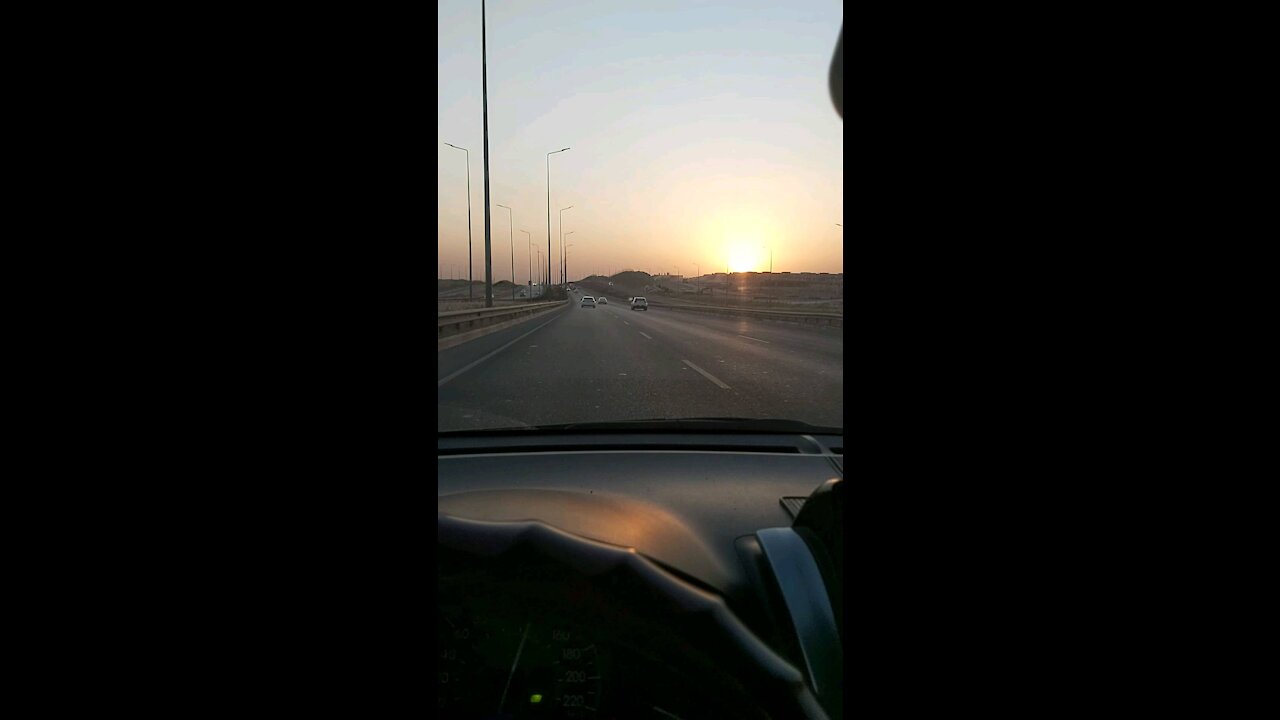 sunset view on international road