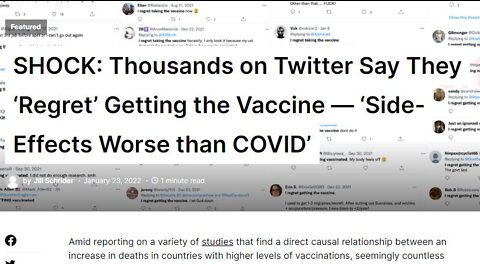 Thousands on Twitter Say They 'Regret' Getting the Vaccine!