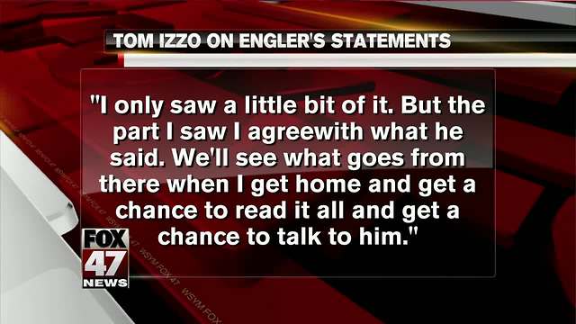 Izzo agrees with Engler about ESPN report