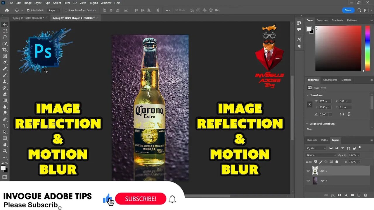 Create a Faded Reflection + Motion Blur effect in Photoshop 2022