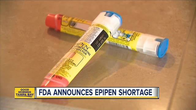 FDA announces Epipen shortage