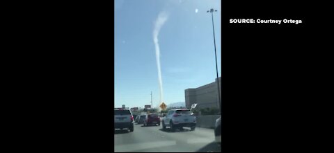 Dust devil makes for awesome sight near Interstate 15 in Las Vegas