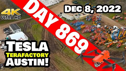 NORTH EXPANSION AT GIGA TEXAS! - Tesla Gigafactory Austin 4K Day 869 - 12/8/22 - Tesla Terafactory