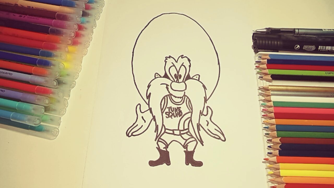 Drawing Eufrasino from the Space Jam cartoon