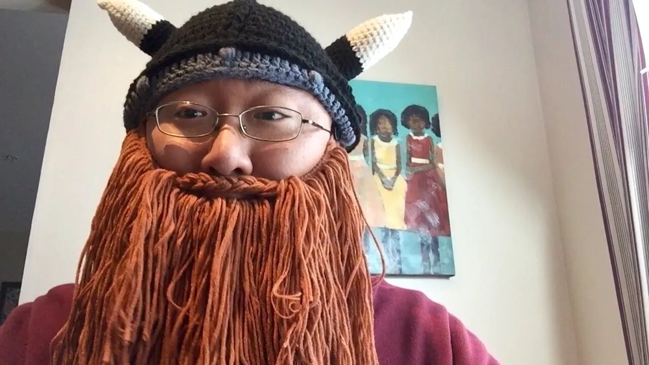 Viking Barbarian Beard Mustache Knit Hat Beanie
