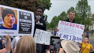 Crowds gather for president's visit to Kenosha