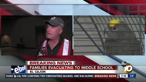 Families evacuate to Los Coches Creek Middle School