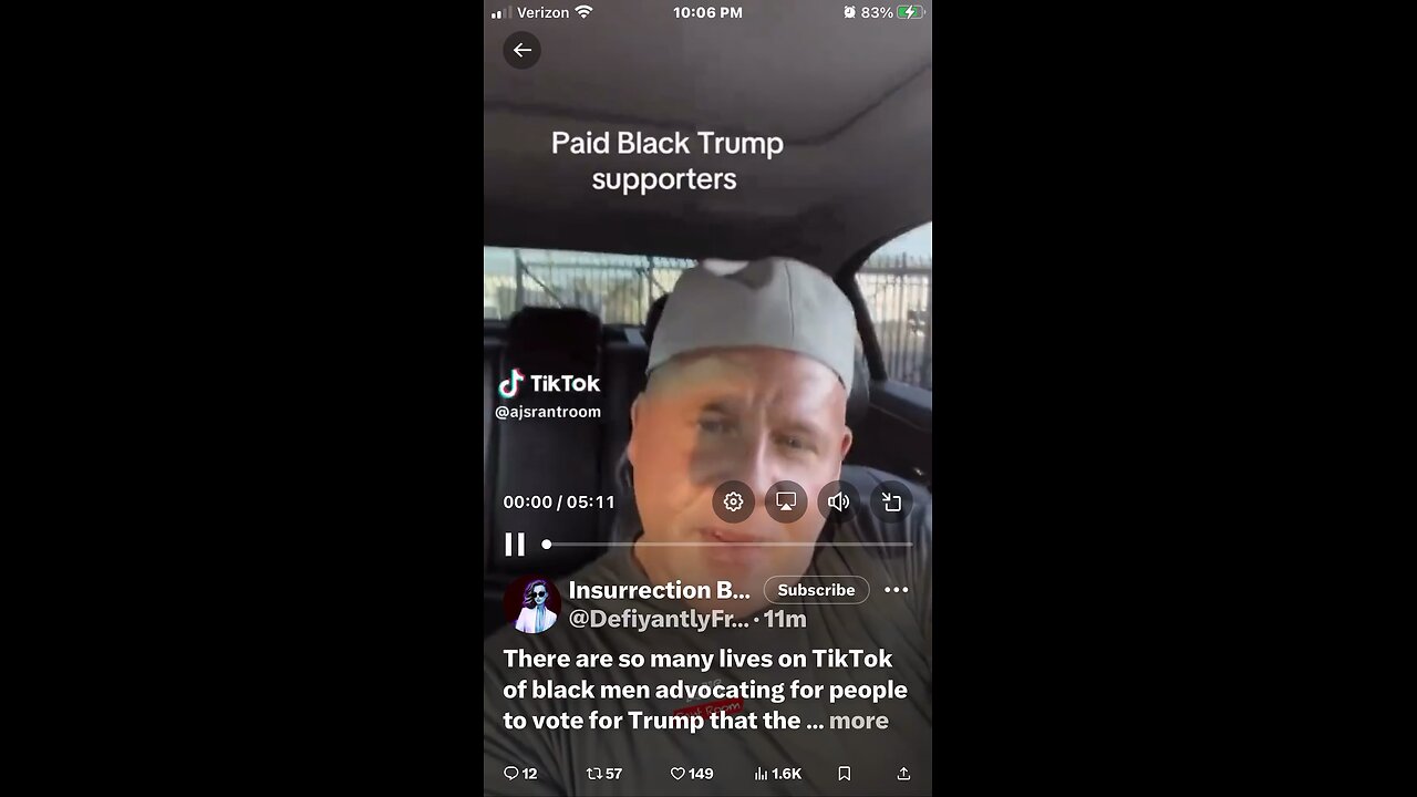 There are so many lives on TikTok of black men advocating for people to vote for Trump that the Dem