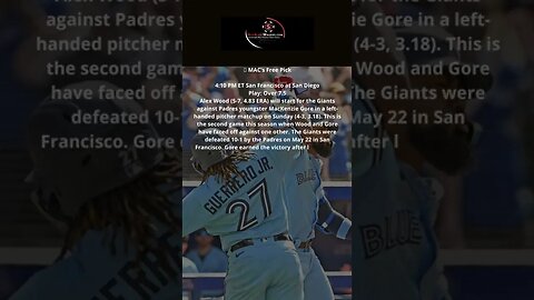 Expert MLB Pick - San Francisco Giants at San Diego Padres