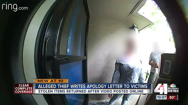 Alleged thief writes apology letter to victims