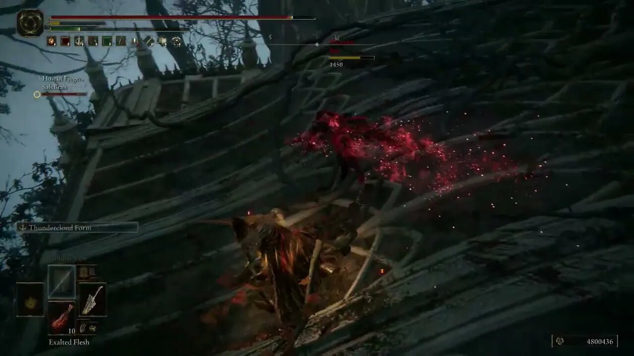 Elden Ring - 1,450 Damage Thundercloud Form One Shot - Co-operator (Samurai) PC