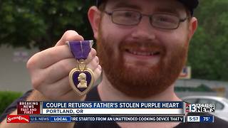 Couple returns man's Purple Heart