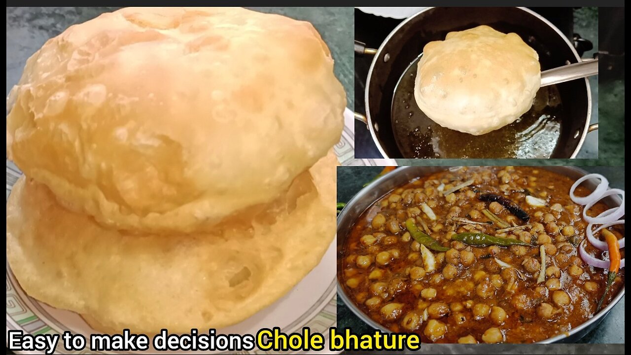 Chole bhature recipe(Indian delicious spicy food)