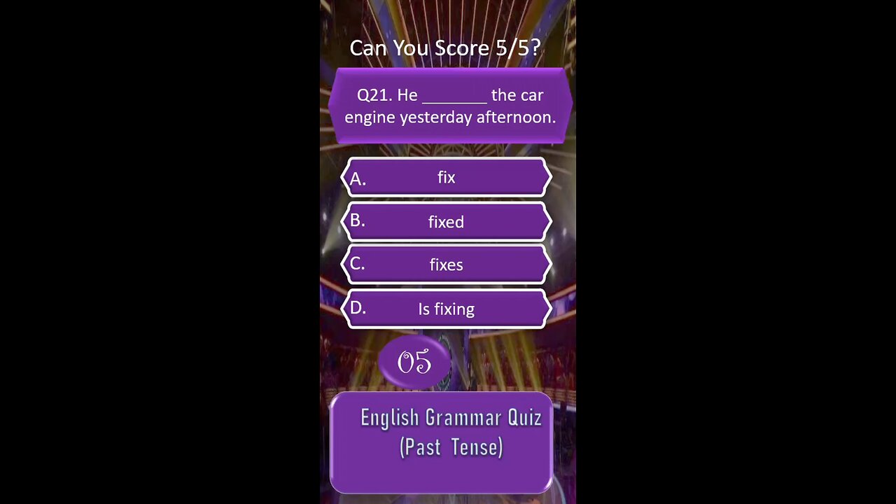 English Grammar Quiz | Past Tense
