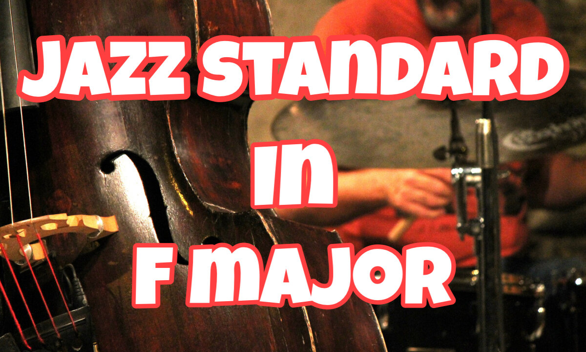 Jazz Standard Backing Track in F Major - ( As Long As I Live Chord Changes) Chord Changes on screen