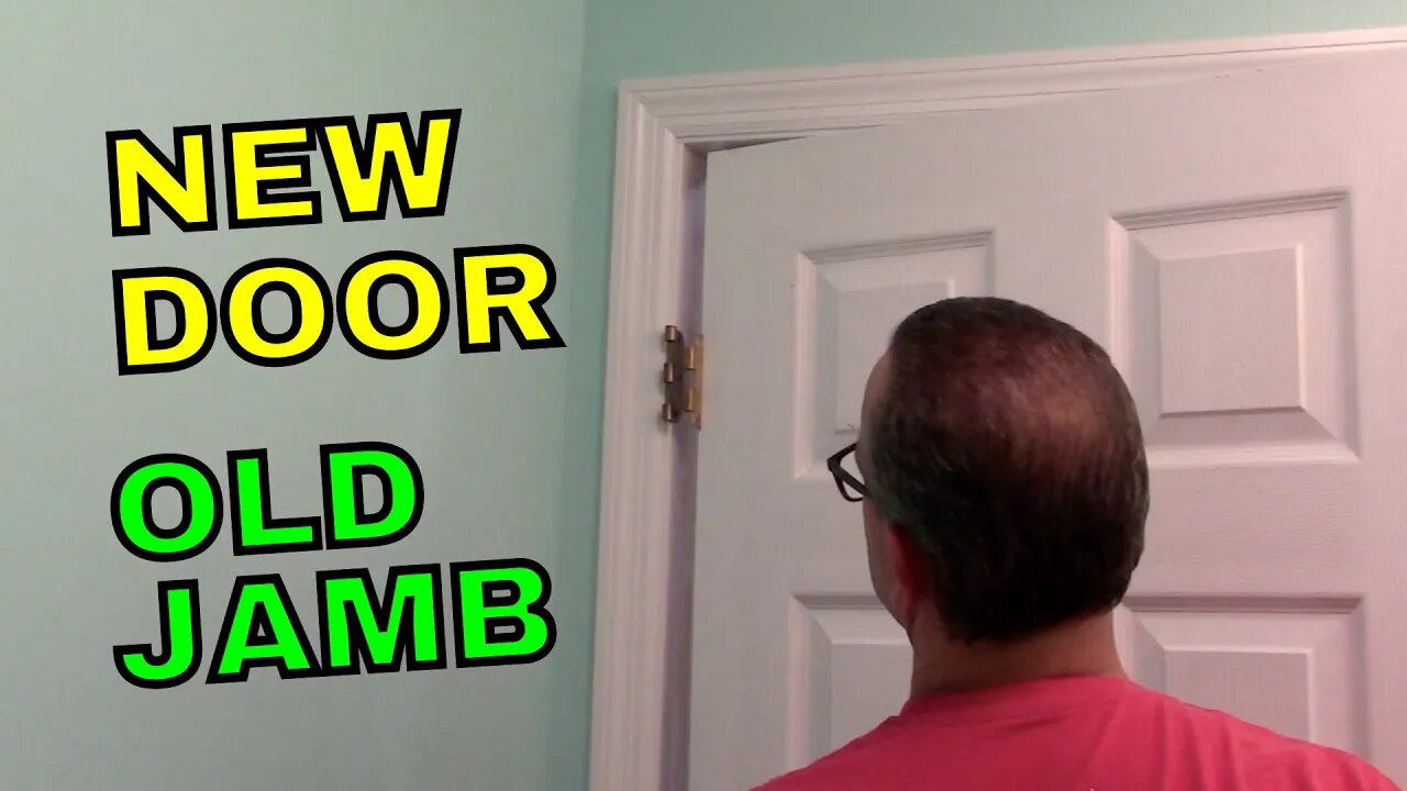 Install door and hinges in an existing jamb.