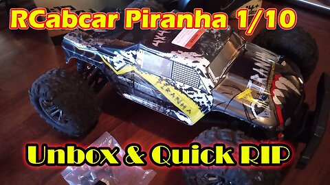 60 dollar deal - RCabCar Piranha 1/10 RC Truck Unbox and First Run!!