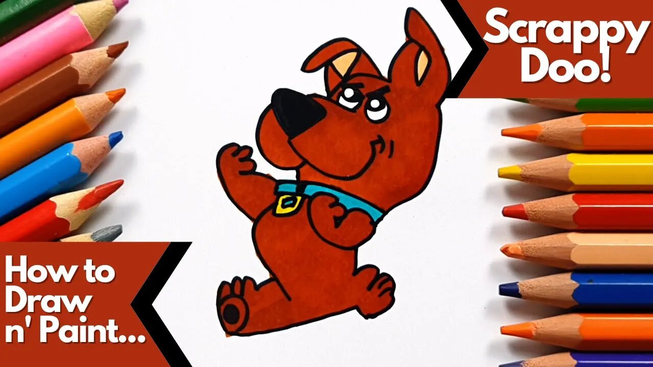 How to draw and paint Scrappy Doo from Scooby Doo