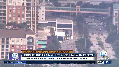 Brightline train quiet zones now in effect